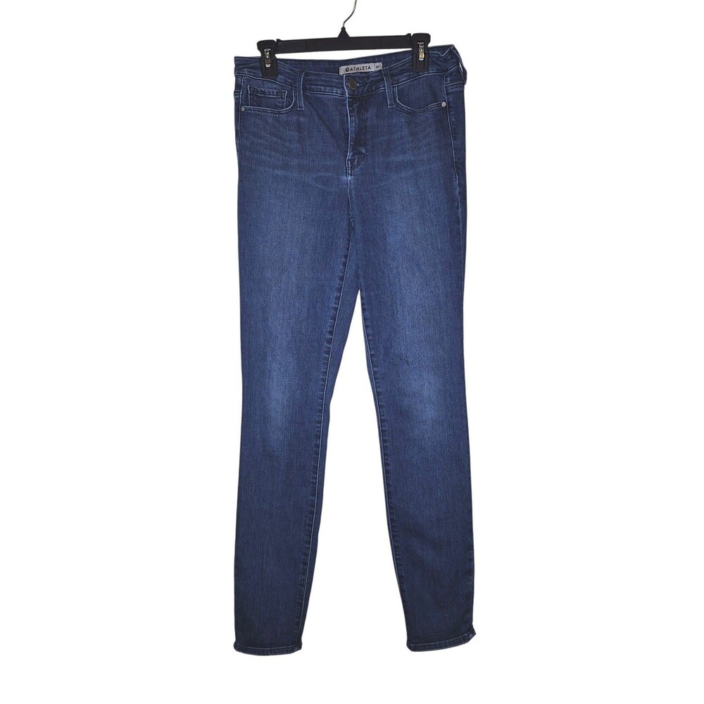 Athleta Sculptek Ultra Skinny Blue Jeans Minimalist Cigarette Fit Size 8 Tall
